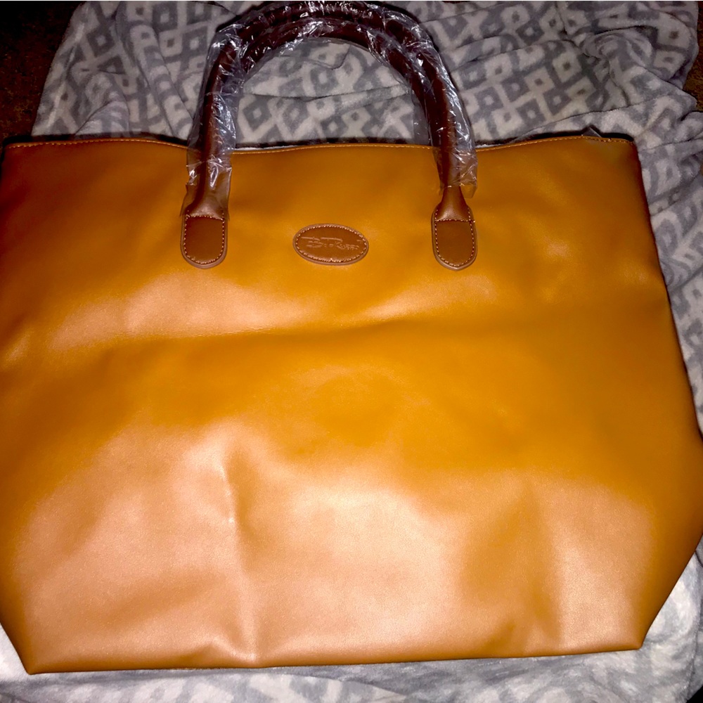 Bella Russo Faux Leather Tan Duffel Bag Gem